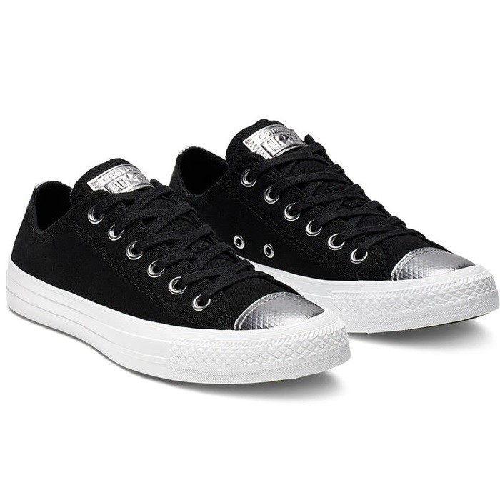 black silver converse