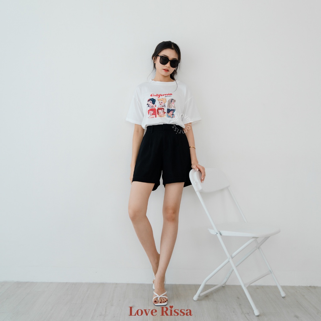 Kaos Tshirt Disney Oversized Korean Streetwear Baju Wanita Lengan Pendek Love Rissa