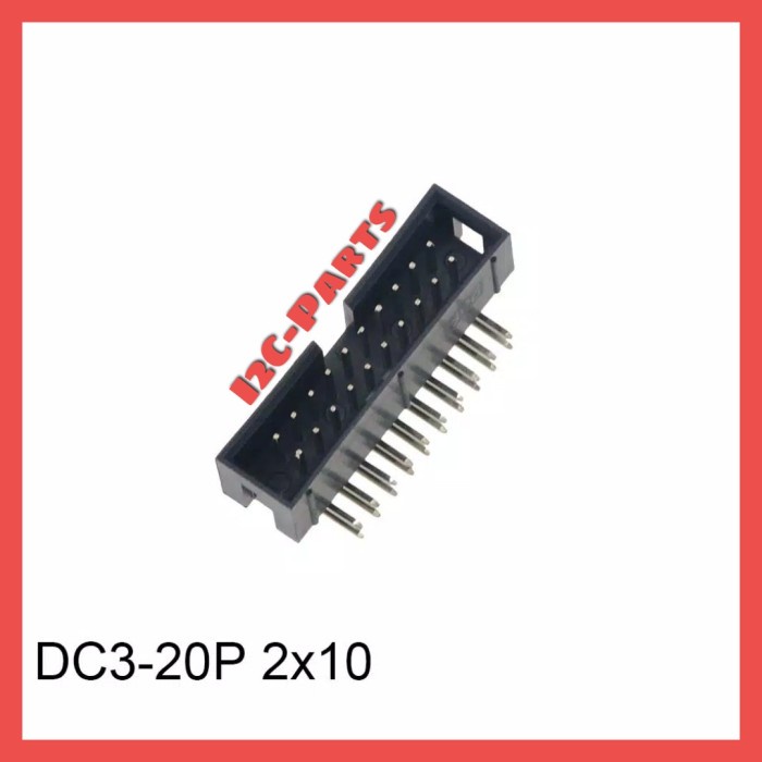 Jual DC3-20P IDC BOX Header 20pin 2x10 Male RA Socket JTAG Soket 20 Pin ...