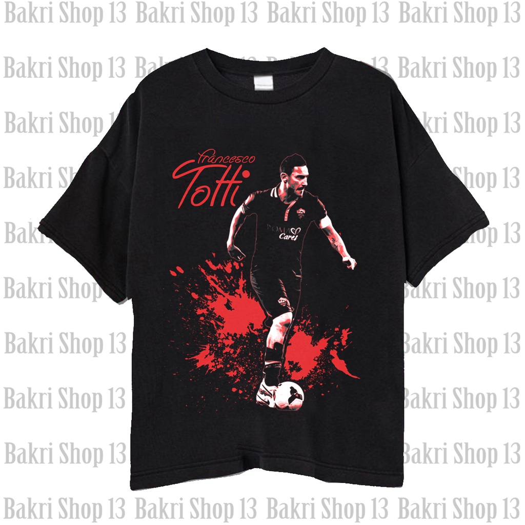 Italia Francesco TOTTI T-shirt/Kaos Bola Vintage Wash Francesco Totti Prince AS Roma Unisex
