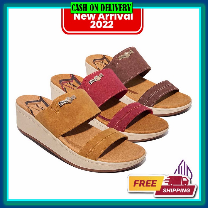 Sandal Wedges Wanita Korea Terlaris Empuk Kondangan 2022 Sendal Import Tinggi Tahu Wejes Style Brand