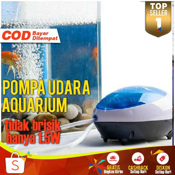 Pompa Udara Aquarium 1.5W Aerator Akuarium Murah Mesin Gelembung Oksigen Aquarium Tanpa Suara