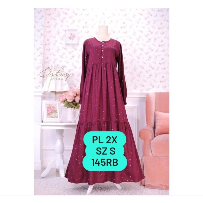 preloved punto maroon S ditsy official