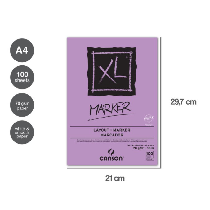 

CANSON XL MARKER 100S A4-A3 70G