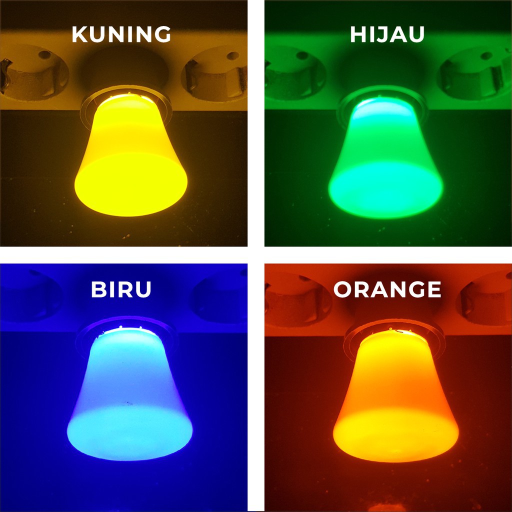 Paket Lampu Tidur LED Warna 1w Biru Merah Kuning Hijau Muda 1 watt 1watt plus Fitting Tempat Lampu