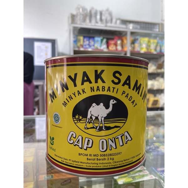 Minyak SAMIN cap onta 2KG / minyak nabati padat kaleng