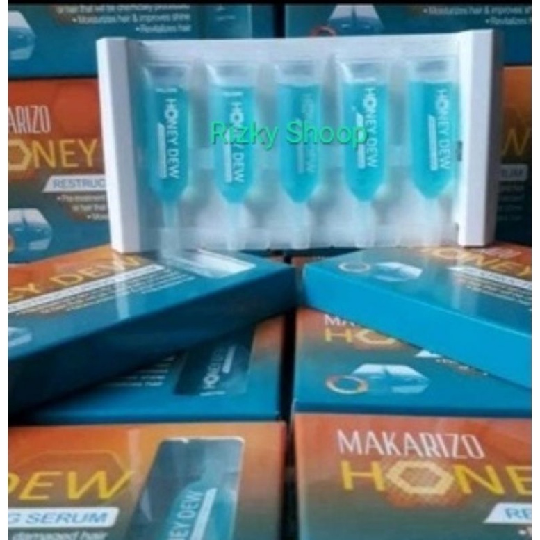 Makarizo Honey dew Restructuring Serum Biru 5x5 ml Rambut Rusak.