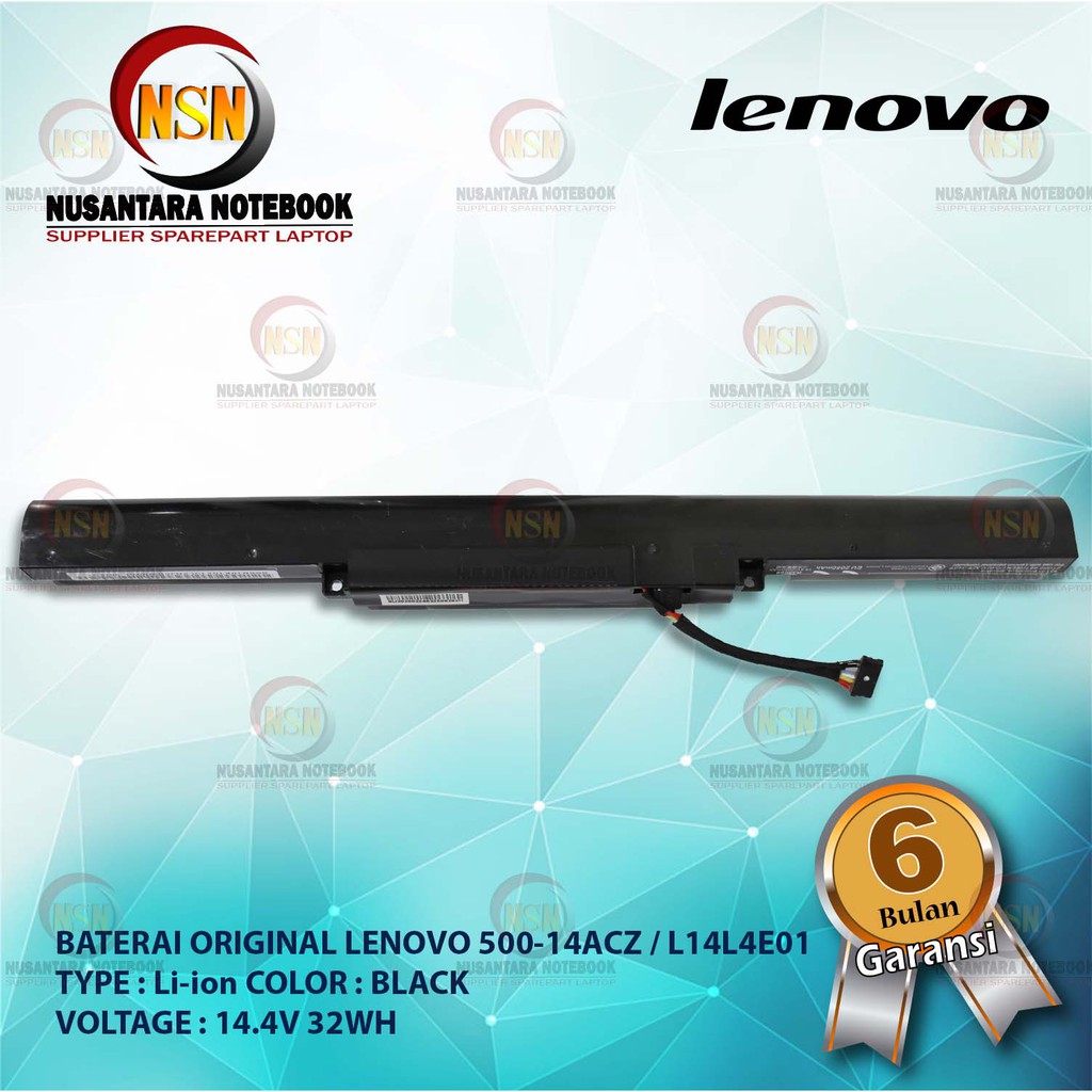 Baterai Original Laptop Lenovo Ideapad 500-14ACZ 500-15isk Y50C / L14L4E01