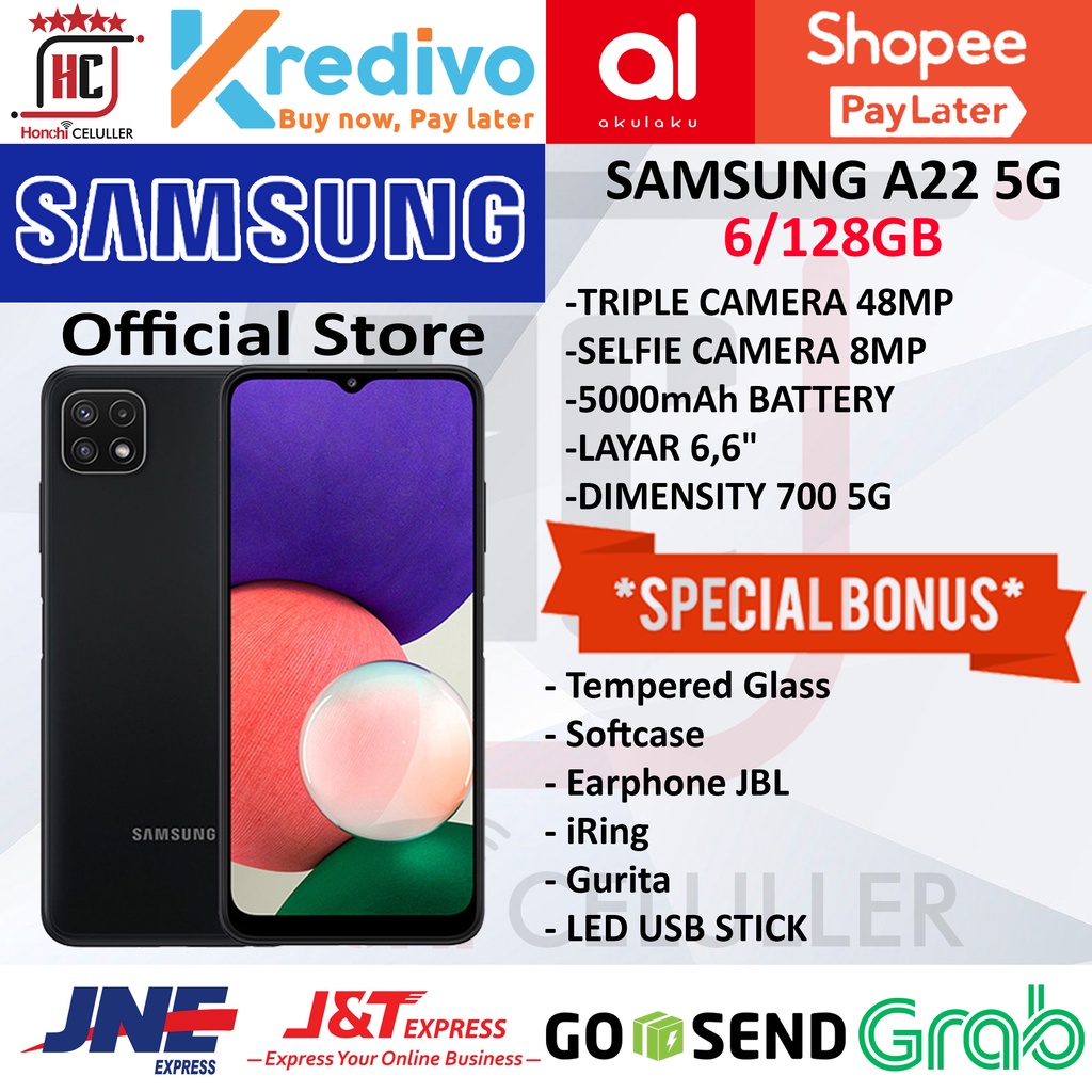 SAMSUNG A22 6 128 6/128GB 5G 4G GARANSI RESMI SAMSUNG INDONESIA SEIN