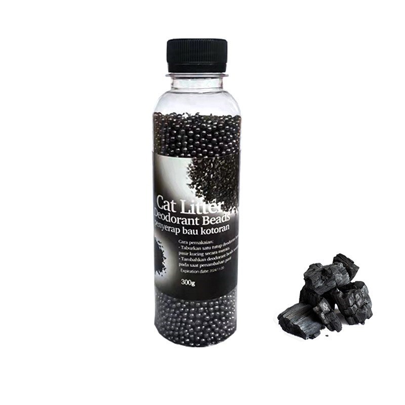 Pewangi pasir kucing Cat litter deodorizer 250gr Litter Deodorant Beads with Activated Charcoal Penghilang Bau pasir kuci