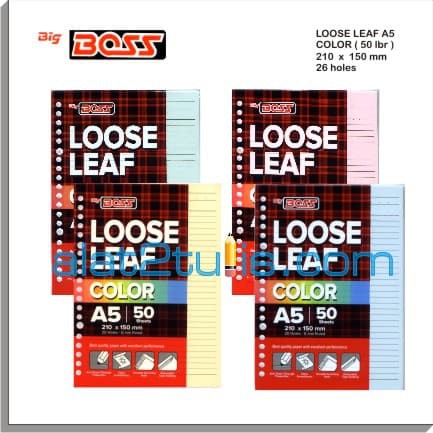 

Jual Loose Leaf Color A5 ( 50 Sheets ) Warna Big Boss Diskon