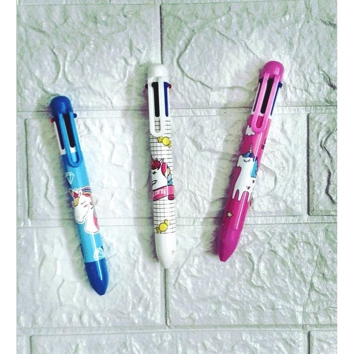 

Multicolor Ballpoint Pen / Pulpen 6 Warna Gambar Unicorn