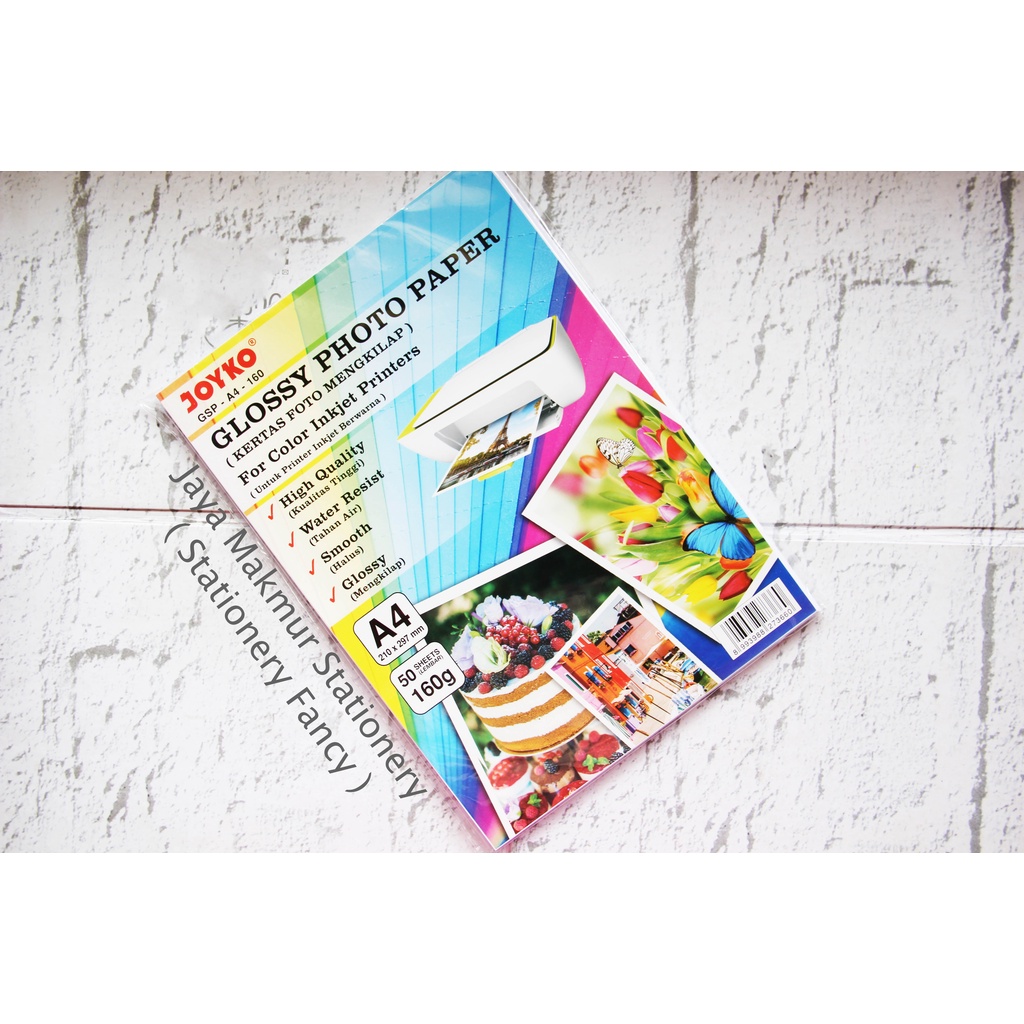 Kertas Foto Mengkilap Glossy Joyko GSP-A4-160 (ukuran A4)