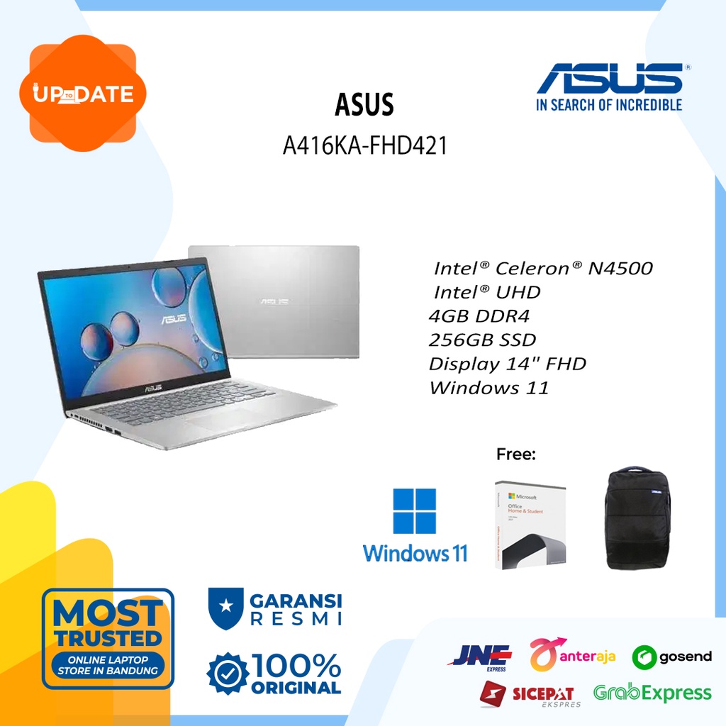 Asus A416KA-FHD421 Celeron N4500 4GB 256GB SSD 14"FHD W11 OHS