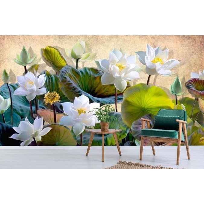 Jual Photowall Mural Dinding Wallpaper Mural Motif Bunga Teratai Putih 3d Fnf52312fb Shopee 4433