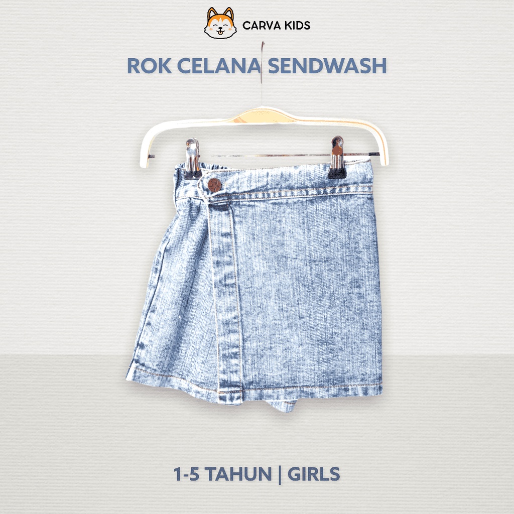 CELANA ROK CARVA JEANS ANAK SENDWASH ICEWASH PEREMPUAN BAYI IMUT LUCU BEST SELLER TERMURAH