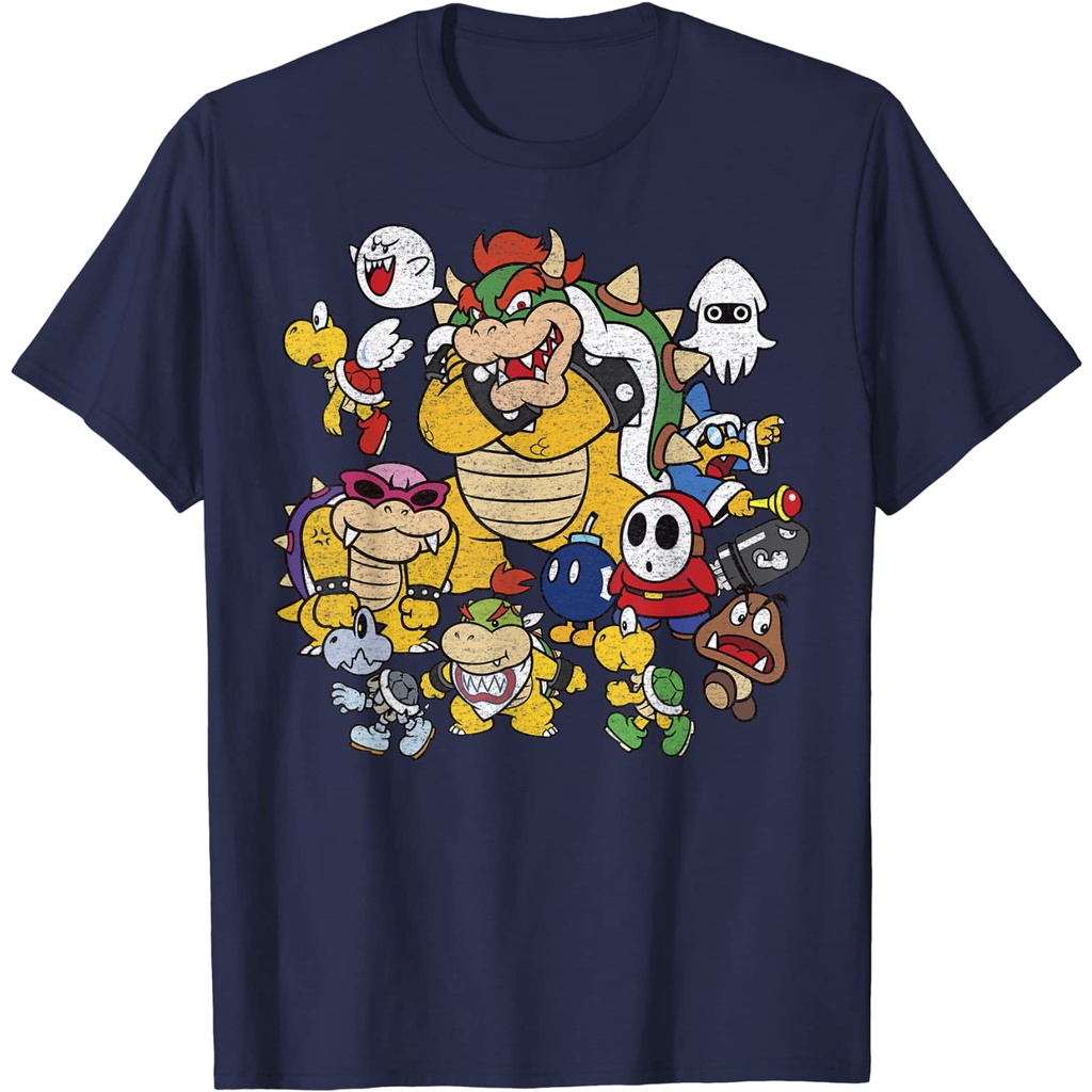 kaos baju Nintendo Super Mario Bowser Enemy Group Graphic T-Shirt T-Shirt
