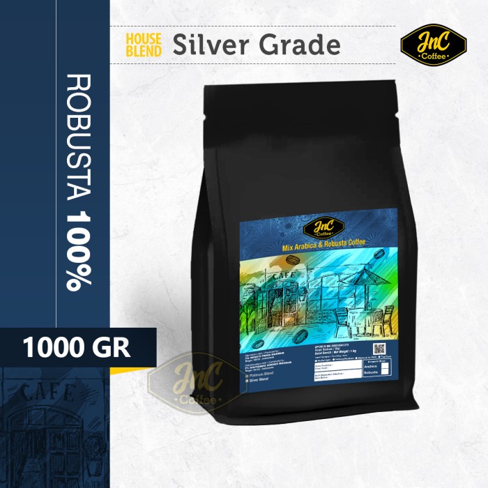 

JnC House Blend Silver Grade 100% Biji Kopi Robusta 1KG - Kopi Sangrai