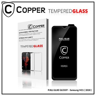 Samsung Galaxy M21 - COPPER Tempered Glass Full Glue Premium Glossy