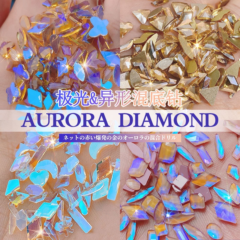 Preety 50pcs-100pcs Hiasan Kuku 3d Nail Art Diy aurora mix/ Aurora mix Untuk Aksesoris Nail Art / Manicure Charms Berlian Imitasi/nail art