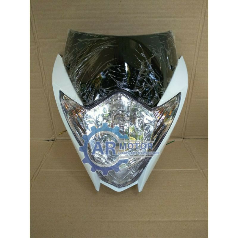 BATOK KEPALA PLUS REFLEKTOR LAMPU SATRIA FU FL / FU FACELIFT PUTIH