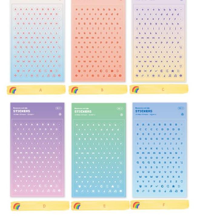 

[PRODUK BJCYS] sticker letter tulisan huruf - untuk binder 3ring journal diy - bahan transparan [thehanscorner] M0T