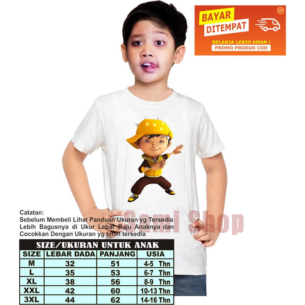 Baju Kaos Anak Laki Laki Boboiboy Angin / Kaos boboiboy / Baju Anak Boboiboy