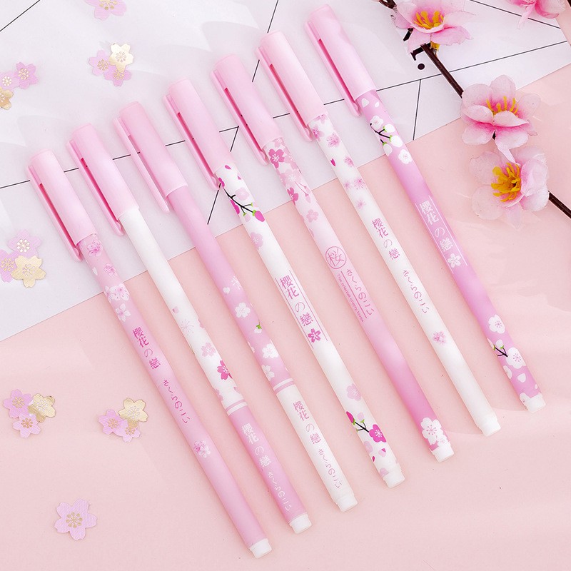 OVERFLOWS.ID BOLPEN FLOWER PULPEN BUNGA SAKURA PINK BOLPOIN LUCU