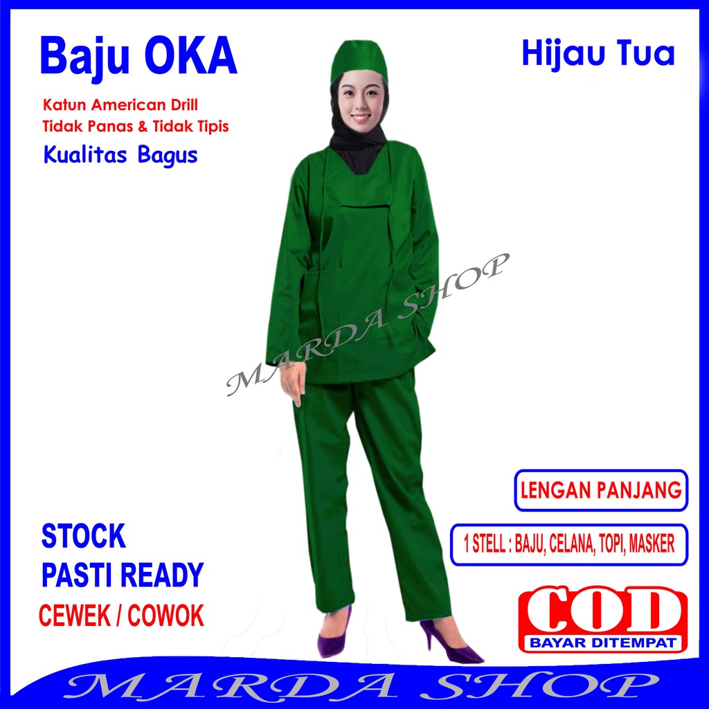 Baju OKA, Baju Perawat, Pria Wanita Lengan Panjang