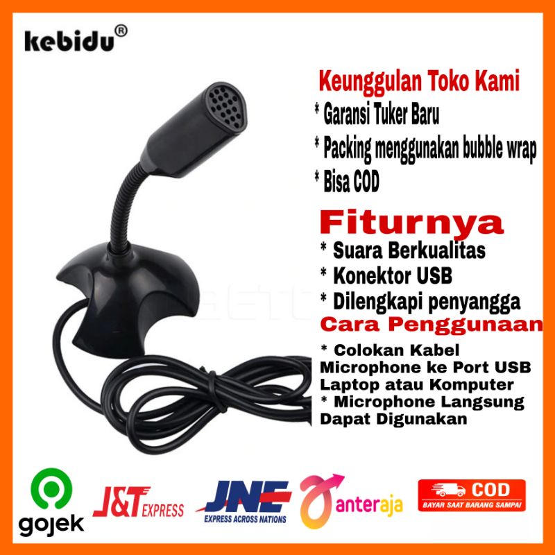 Microphone stand Usb Mini Komputer Mic Usb Laptop Zoom