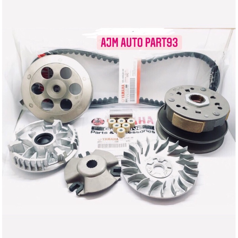 PAKET SERVIS CVT KUMPLIT VANBEL+RUMAH ROLLER ASSI+KIPAS+PULI ASSY MIO FINO SOUL KARBU 5TL