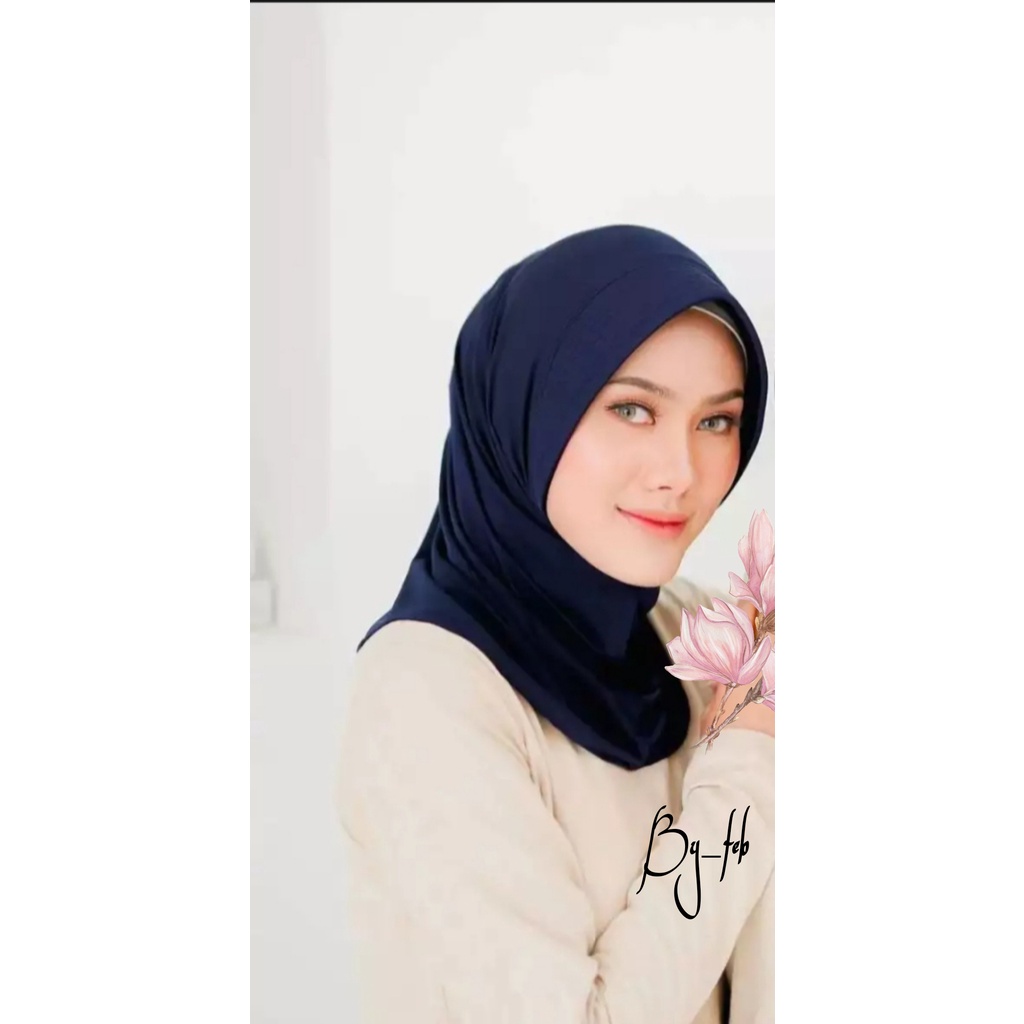 KERUDUNG BERGO SPORT SPANDEK / POLI / BALON / BISA COD-NAVY