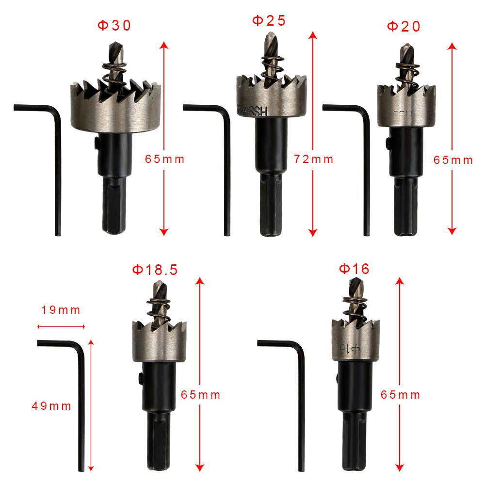 Mata Bor Besi Baja Asli 1 Set Bulat Hole Saw Carbide 5 Pcs 10 Pcs - Melubangi Plat Besi Tebal dengan Mudah