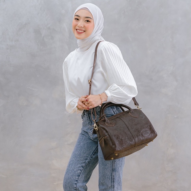 TAS WANITA KULIT ASLI ERINDA HAND BAG /GRATIS GRAVIR NAMA DI GANTUNGAN TAS / TAS KANTOR