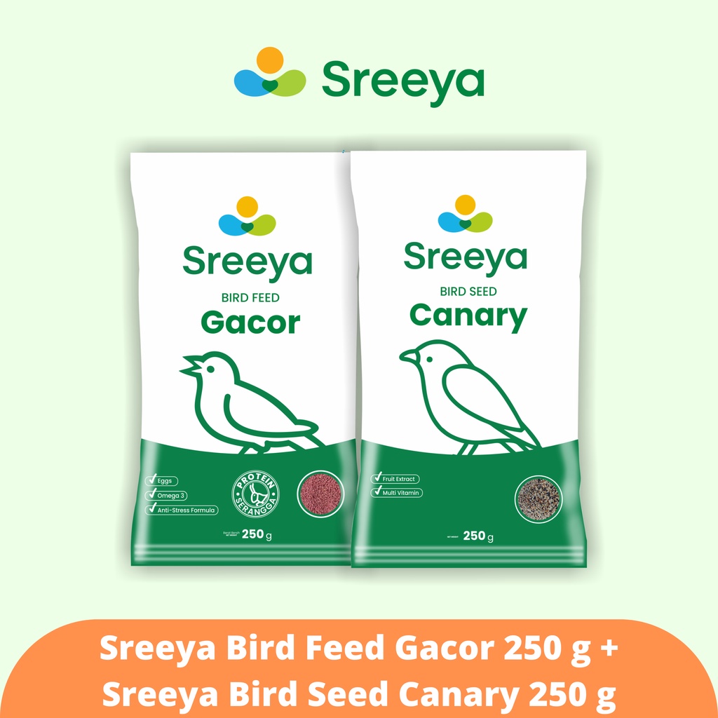 Sreeya Bird Feed Gacor 250 g + Bird Seed Canary 250 g