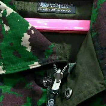 Jaket Loreng TNI ABRI Malvinas Kopasus AL Marinir Linud NKRI Kostrad KKO Brimob Pelopor Bolak Balik