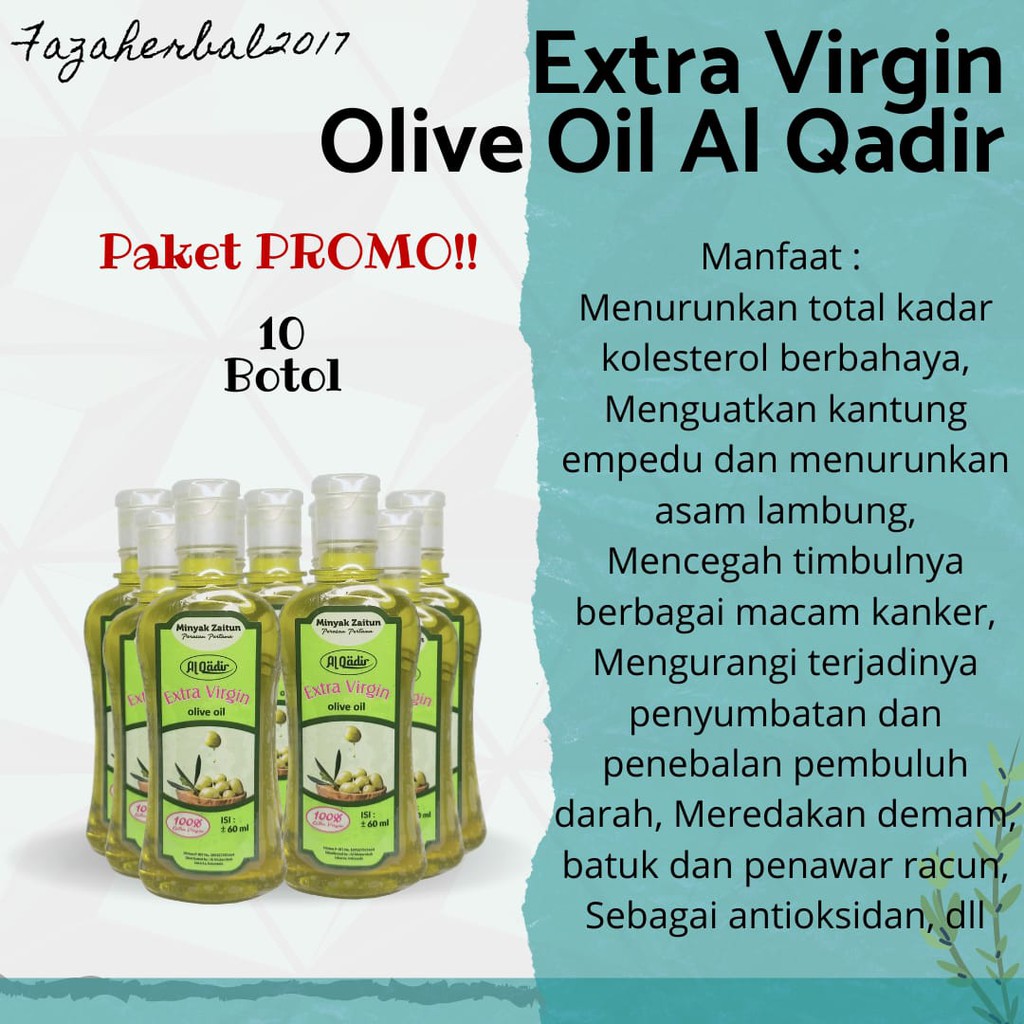 HARGA PROMO Minyak Zaitun 60 ml Extra Virgin Olive Oil Al Qadir