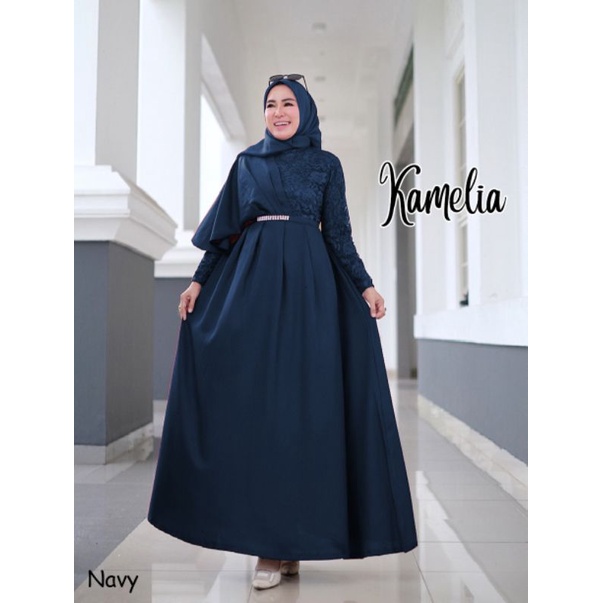 KAMELIA Gamis Pesta Mewah Maxi Dress Pesta Muslimah