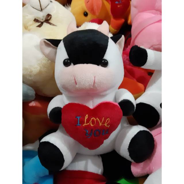 Boneka sapi Love/boneka sapi mini/boneka bandung