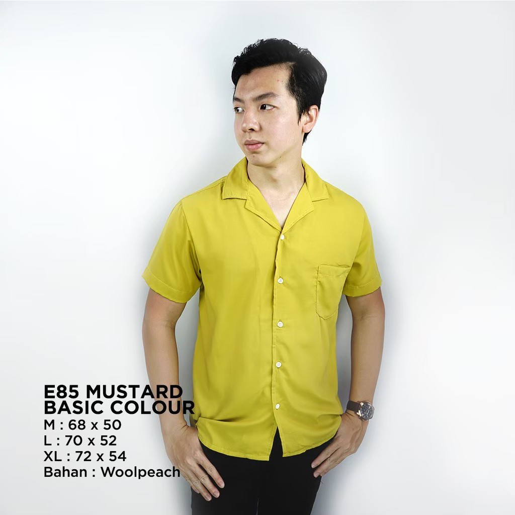 KEMEJA BASIC PRIA - MUSTARD BASIC COLOUR - Mustard