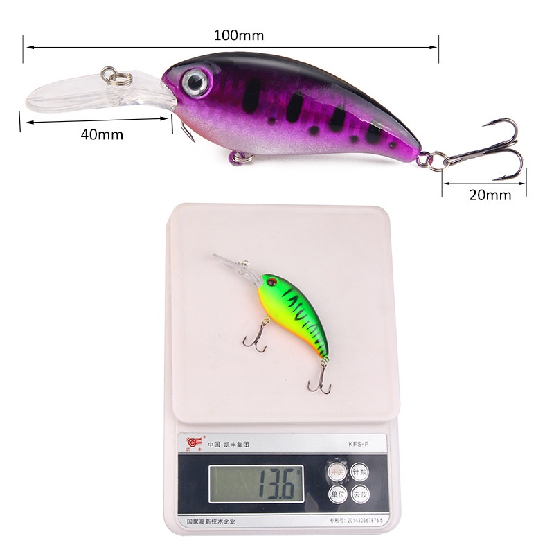 Umpan Pancing Tiruan Bentuk Ikan Bermata 3D 10cm 13.6g Untuk Air Tawar / Laut