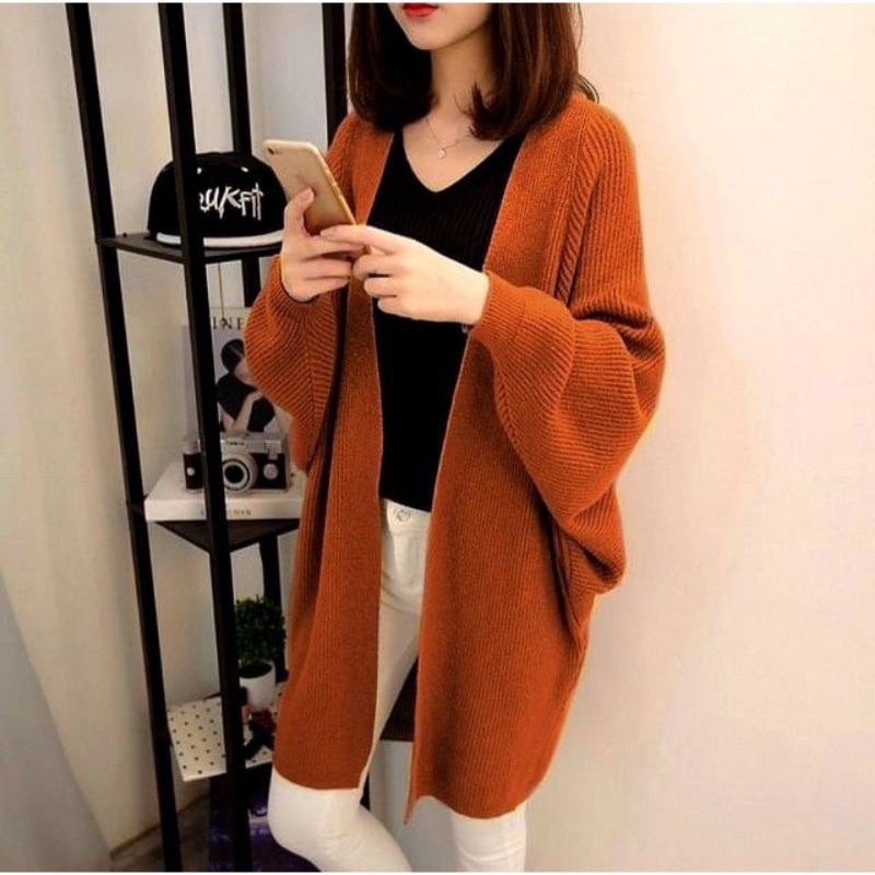 BAJU RAJUT ATASAN SCARLET LONG CARDI