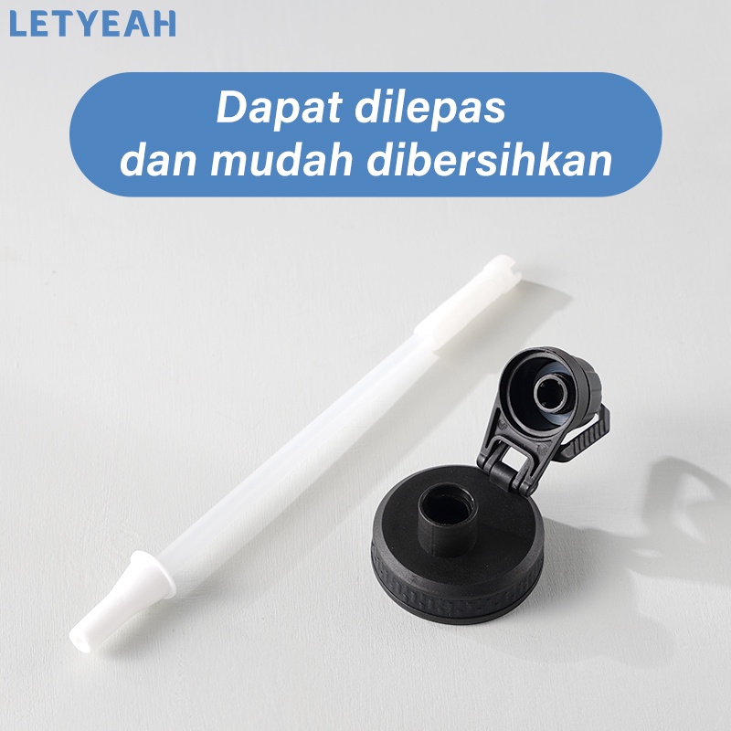 LetYeah 800ml Botol minum olahraga sport portable botol air sedotan outdoor /BPA free