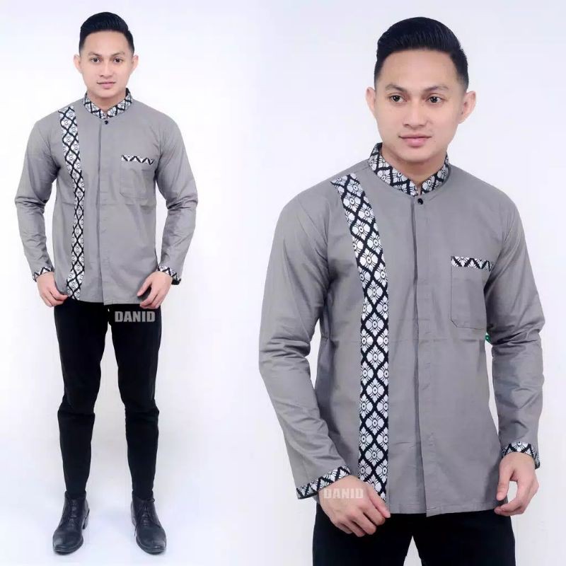 Baju Koko Kurta Lengan Pendek Baju Koko Fashion Muslim Pria Dewasa Terbaru Bahan Toyobo