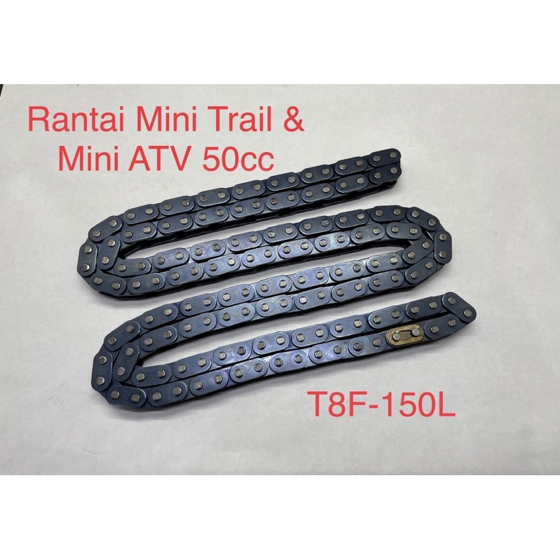 Rantai MINI TRAIL 50cc T8F - 150L BLACK Heavy Duty + Sambungan Mini Trail 50cc - Mini ATV 50cc 2T Me