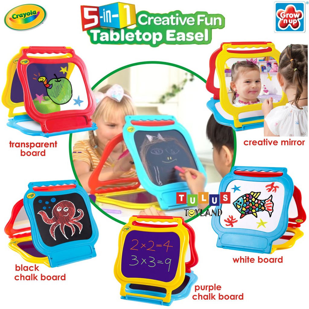 Papan tulis anak Crayola 5 in 1 Creative Fun Tabletop Easel 5in1 meja gambar portable table edukatif