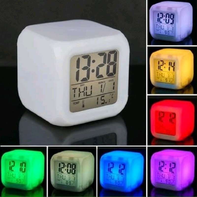 JAM DADU/JAM DIGITAL MOODY CLOCK JAM KUBUS POLOS DIGITAL BERUBAH