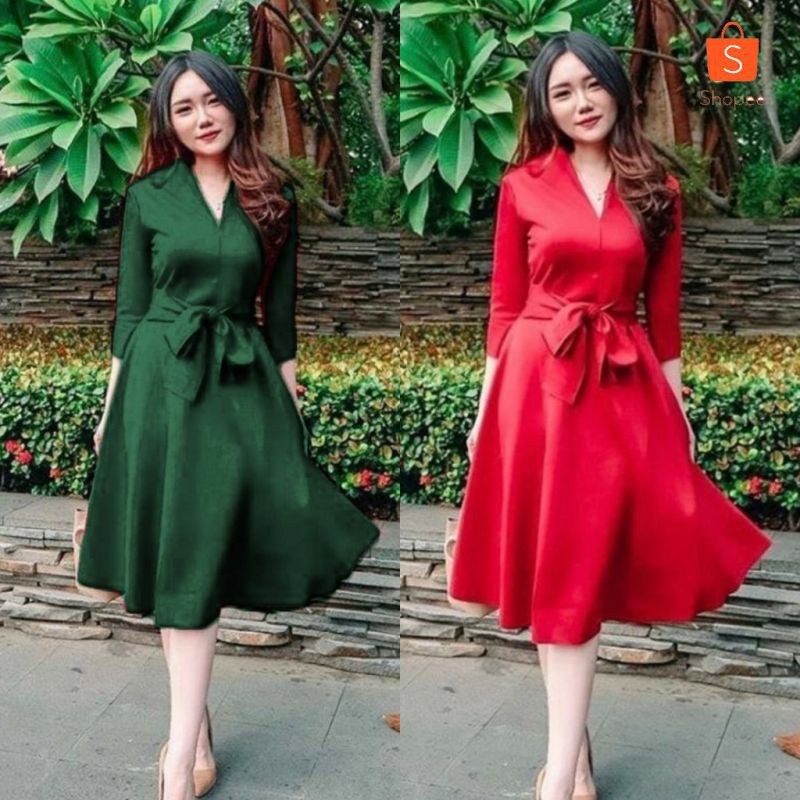 REAL VIDEO!!! Midi Dress Polos 3Warna | Kasual Dress | Pakaian Kasual Wanita | Baju Perempuan Kekini