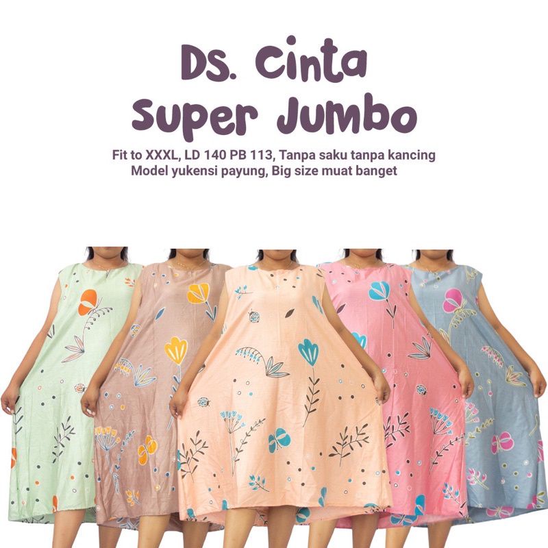 PROMO!! Daster Payung Yukensi Jumbo LD 140 BISA PILIH MOTIF/ Daster Yukensi Super Jumbo/ Daster XXXL-5