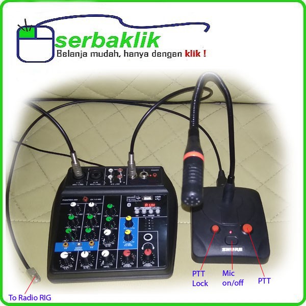 Paket Desk Mic Mixer Echo untuk Radio RIG Yaesu/ Icom/ Alinco /Kenwood/ DLL